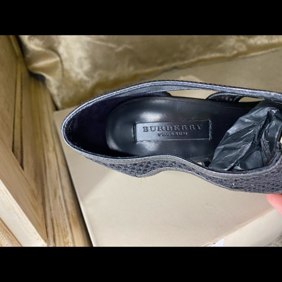 Burberry Black Mesh 115 Black Platform Sandal - Picture 8 of 16